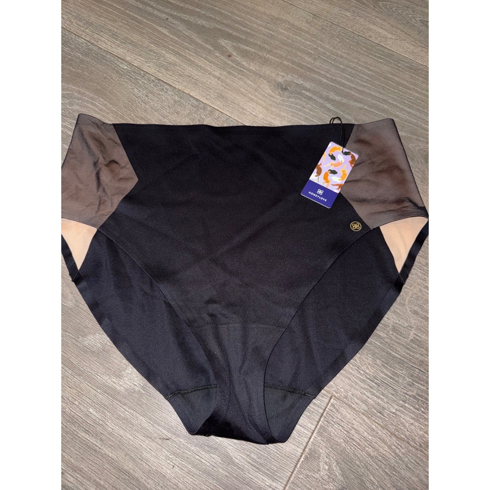 Honeylove‎ SuperPower Brief Onyx Black High Waisted Shapewear Panty 2X NEW